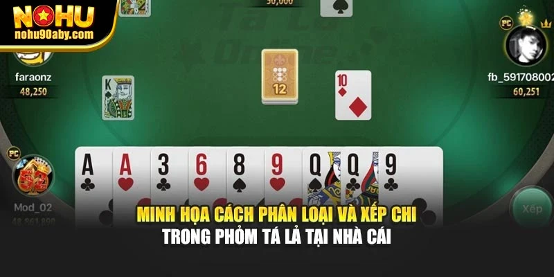 Minh họa cách phân loại và xếp chi trong phỏm tá lả tại nhà cái 